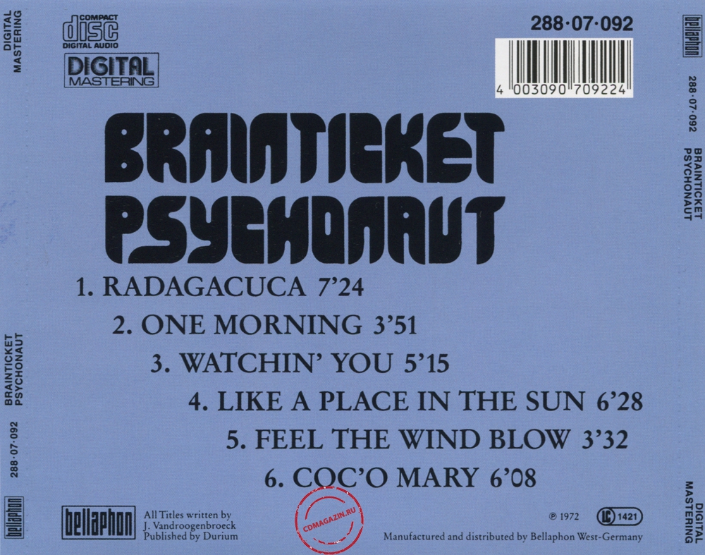 Audio CD: Brainticket (1971) Psychonaut Audio CD: Brainticket (1971) Psychonaut