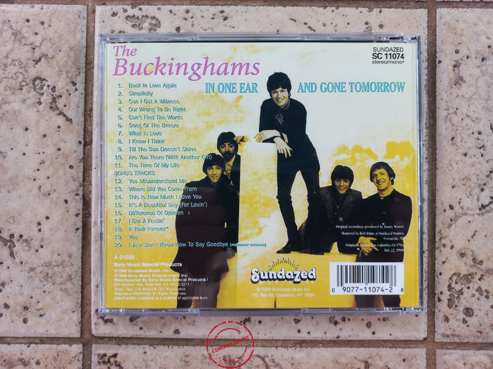 Audio CD: Buckinghams (1968) In One Ear And Gone Tomorrow Audio CD: Buckinghams (1968) In One Ear And Gone Tomorrow