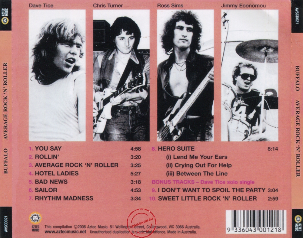 Audio CD: Buffalo (2) (1977) Average Rock 'N' Roller
