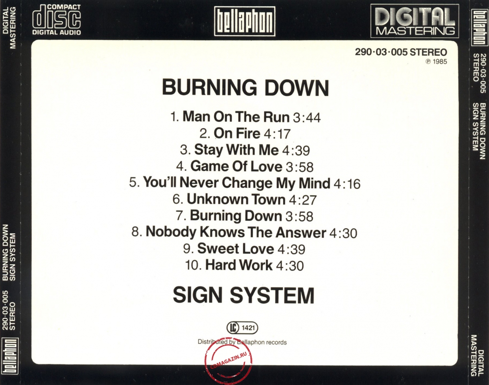 Audio CD: Sign System (1985) Burning Down Audio CD: Sign System (1985) Burning Down