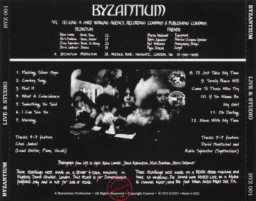 Audio CD: Byzantium (2) (1972) Live & Studio Audio CD: Byzantium (2) (1972) Live & Studio