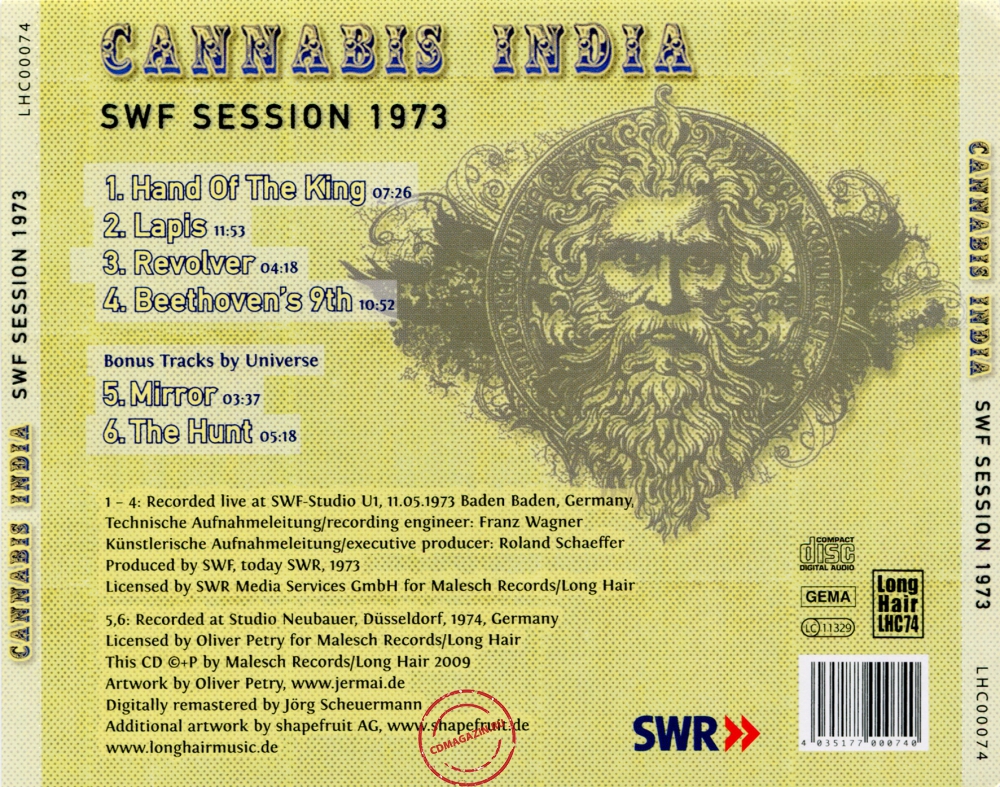 Audio CD: Cannabis India (1973) SWF Session 1973 Audio CD: Cannabis India (1973) SWF Session 1973