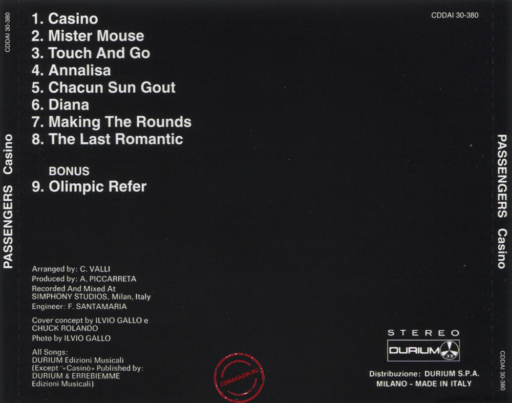 Audio CD: Passengers (2) (1981) Casino