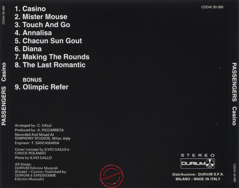 Audio CD: Passengers (2) (1981) Casino Audio CD: Passengers (2) (1981) Casino