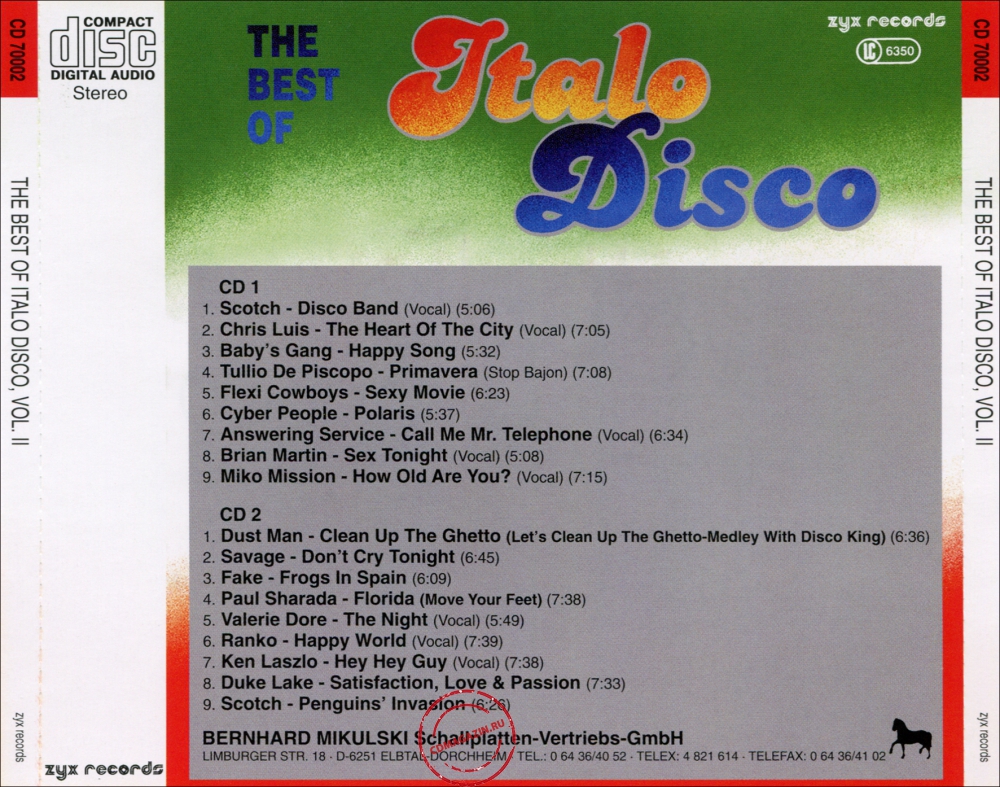 Audio CD: VA The Best Of Italo Disco (1984) Vol. 2 Audio CD: VA The Best Of Italo Disco (1984) Vol. 2
