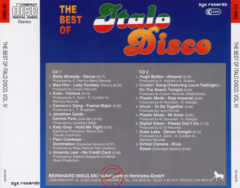 Audio CD: VA The Best Of Italo Disco (1985) Vol. 4 Audio CD: VA The Best Of Italo Disco (1985) Vol. 4