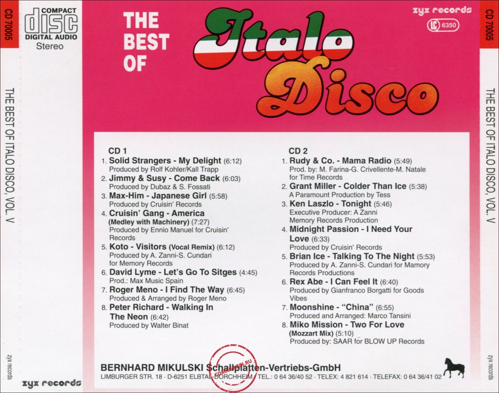 Audio CD: VA The Best Of Italo Disco (1986) Vol. 5 Audio CD: VA The Best Of Italo Disco (1986) Vol. 5