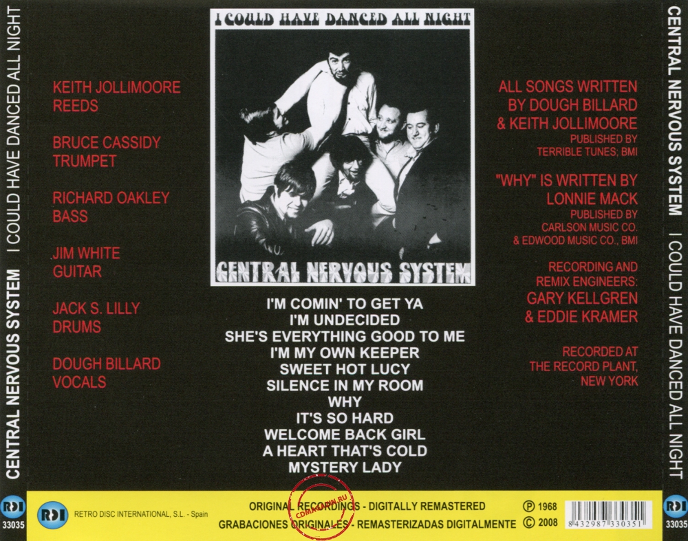 Audio CD: Central Nervous System (5) (1968) I Could Have Danced All Night Audio CD: Central Nervous System (5) (1968) I Could Have Danced All Night