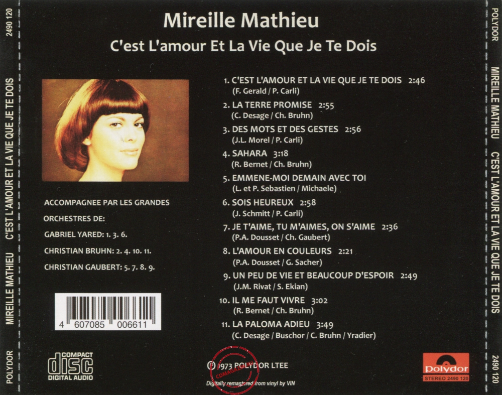 Audio CD: Mireille Mathieu (1973) C'est L'amour Et La Vie Que Je Te Dois Audio CD: Mireille Mathieu (1973) C'est L'amour Et La Vie Que Je Te Dois
