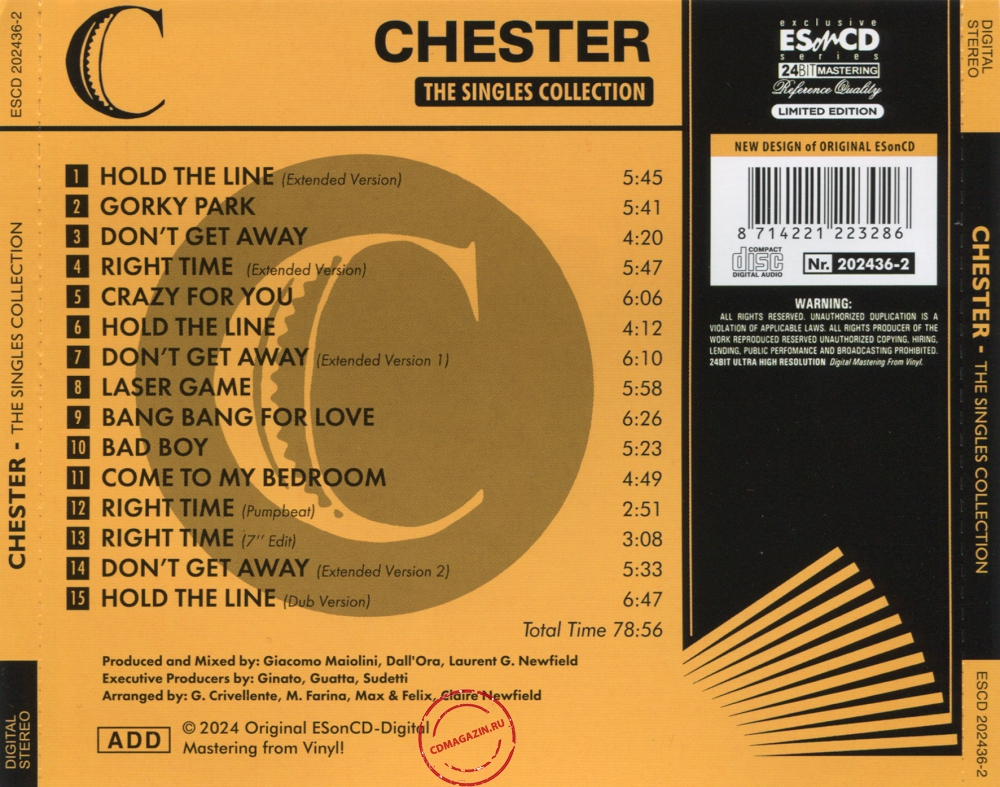 Audio CD: Chester (2024) The Singles Collection Audio CD: Chester (2024) The Singles Collection