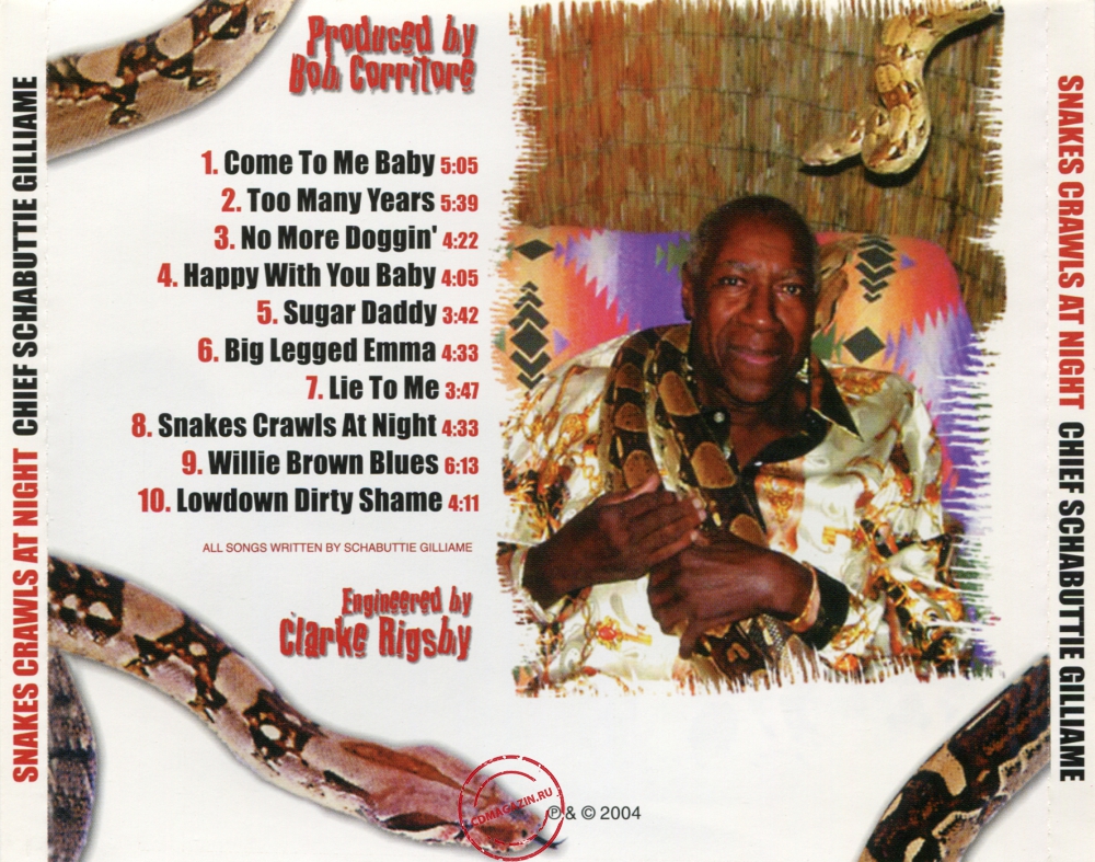 Audio CD: Chief Schabuttie Gilliame (2004) Snakes Crawls At Night