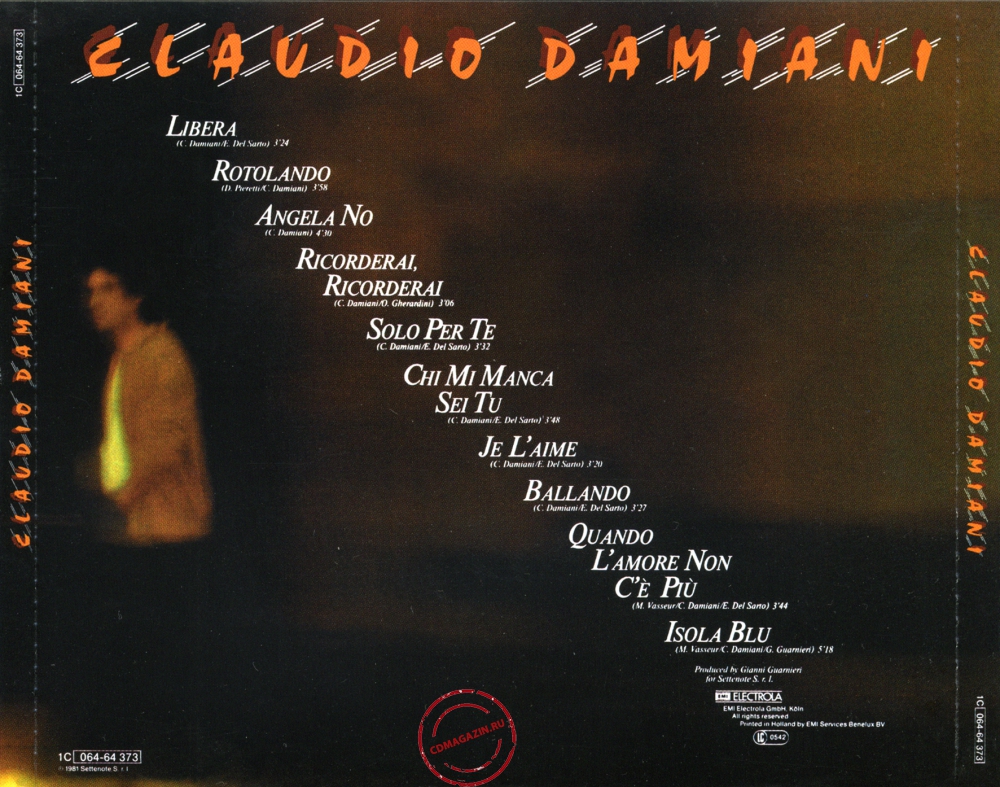 Audio CD: Claudio Damiani (1981) Claudio Damiani Audio CD: Claudio Damiani (1981) Claudio Damiani