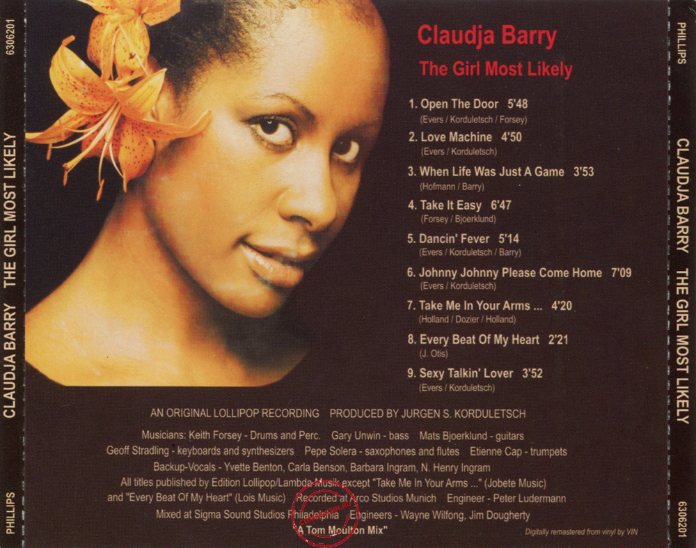 Audio CD: Claudja Barry (1977) The Girl Most Likely Audio CD: Claudja Barry (1977) The Girl Most Likely