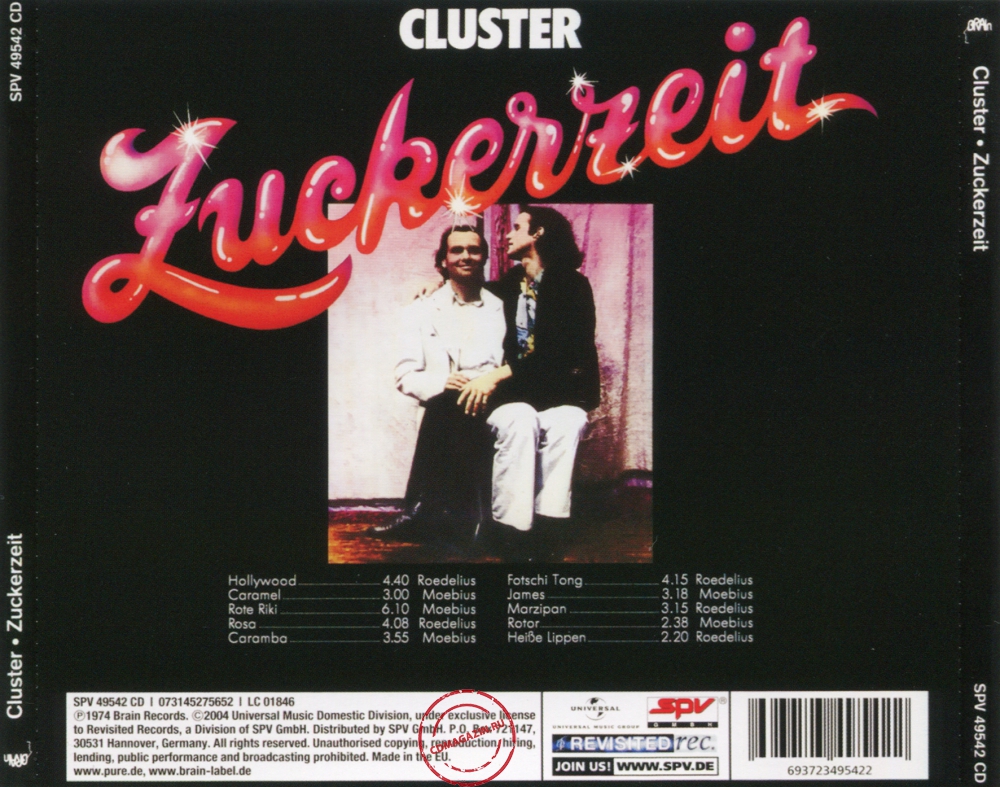 Audio CD: Cluster (1974) Zuckerzeit Audio CD: Cluster (1974) Zuckerzeit