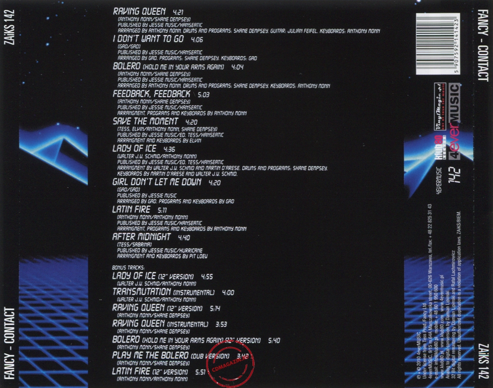 Audio CD: Fancy (1986) Contact