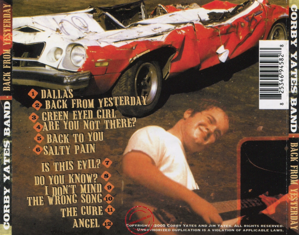 Audio CD: Corby Yates Band (2005) Back From Yesterday Audio CD: Corby Yates Band (2005) Back From Yesterday