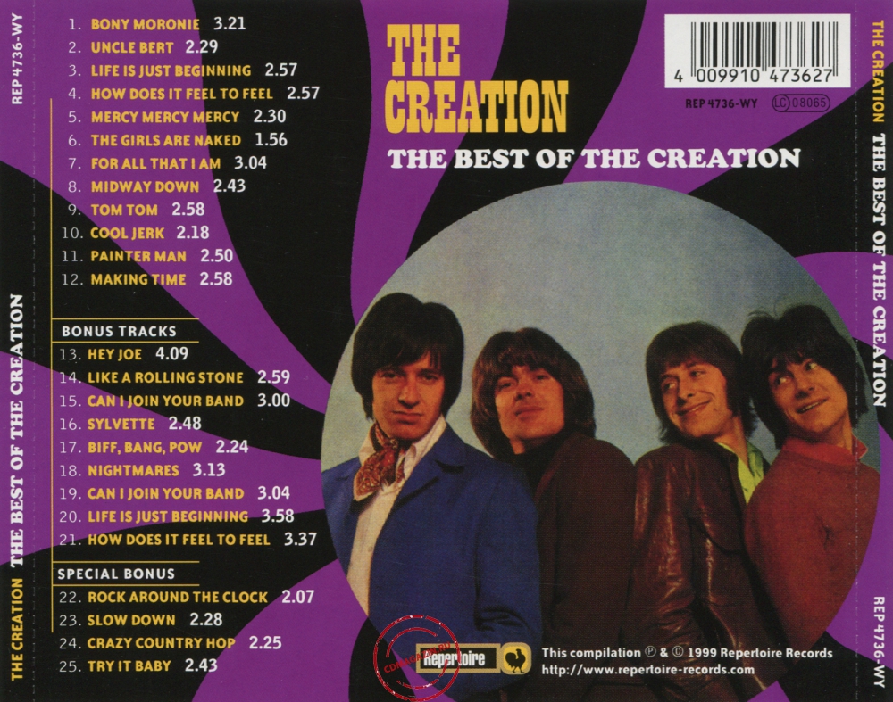 Audio CD: Creation (2) (1968) The Best Of The Creation Audio CD: Creation (2) (1968) The Best Of The Creation