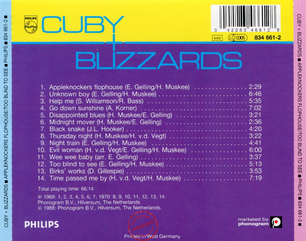 Audio CD: Cuby + Blizzards (1969) Appleknockers Flophouse + Too Blind To See Audio CD: Cuby + Blizzards (1969) Appleknockers Flophouse + Too Blind To See