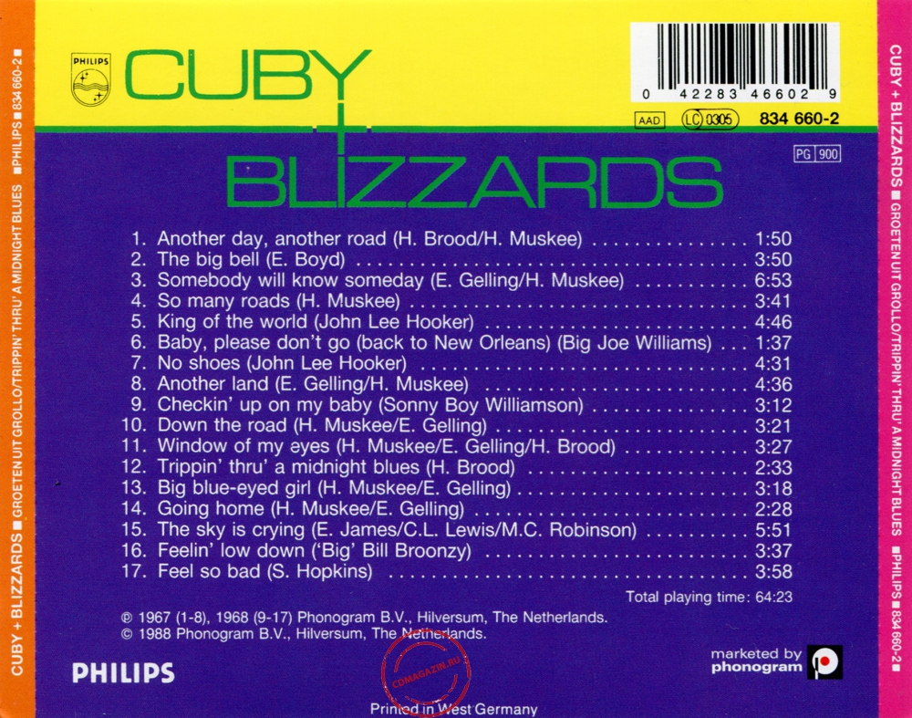 Audio CD: Cuby + Blizzards (1967) Groeten Uit Grollo + Trippin' Thru' A Midnight Blues Audio CD: Cuby + Blizzards (1967) Groeten Uit Grollo + Trippin' Thru' A Midnight Blues