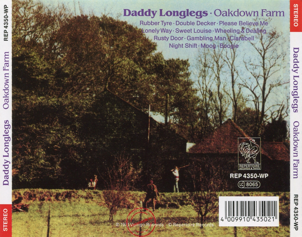 Audio CD: Daddy Longlegs (1971) Oakdown Farm