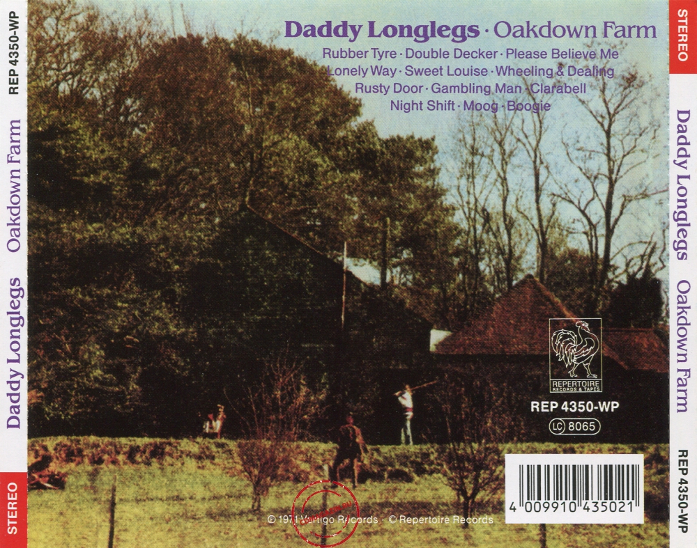 Audio CD: Daddy Longlegs (1971) Oakdown Farm Audio CD: Daddy Longlegs (1971) Oakdown Farm