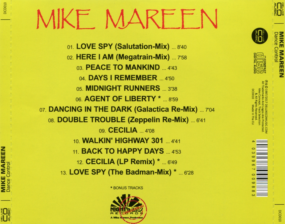 Audio CD: Mike Mareen (1986) Dance Control