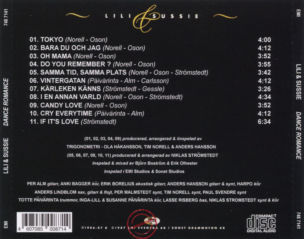 Audio CD: Lili & Sussie (1987) Dance Romance