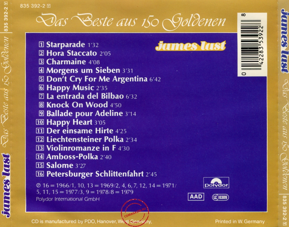 Audio CD: James Last () Das Beste Aus 150 Goldenen Audio CD: James Last () Das Beste Aus 150 Goldenen