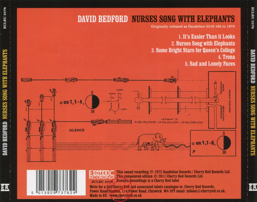 Audio CD: David Bedford (1972) Nurses Song With Elephants