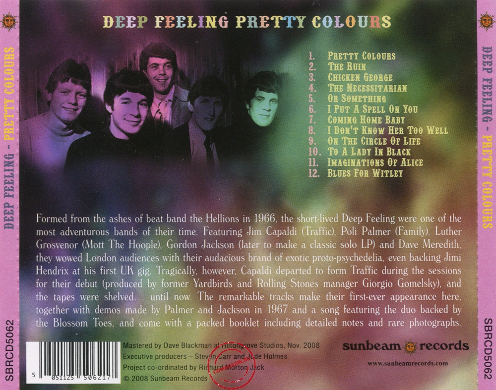 Audio CD: Deep Feeling (2) (1968) Pretty Colours Audio CD: Deep Feeling (2) (1968) Pretty Colours