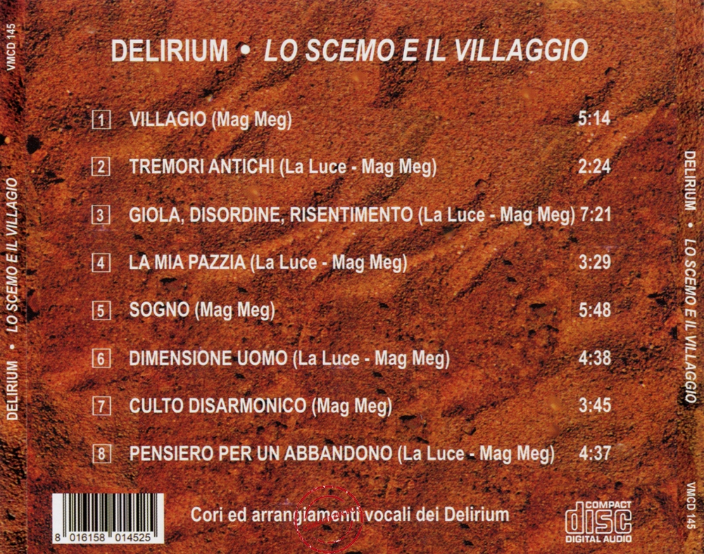 Audio CD: Delirium (5) (1972) Lo Scemo E Il Villaggio Audio CD: Delirium (5) (1972) Lo Scemo E Il Villaggio