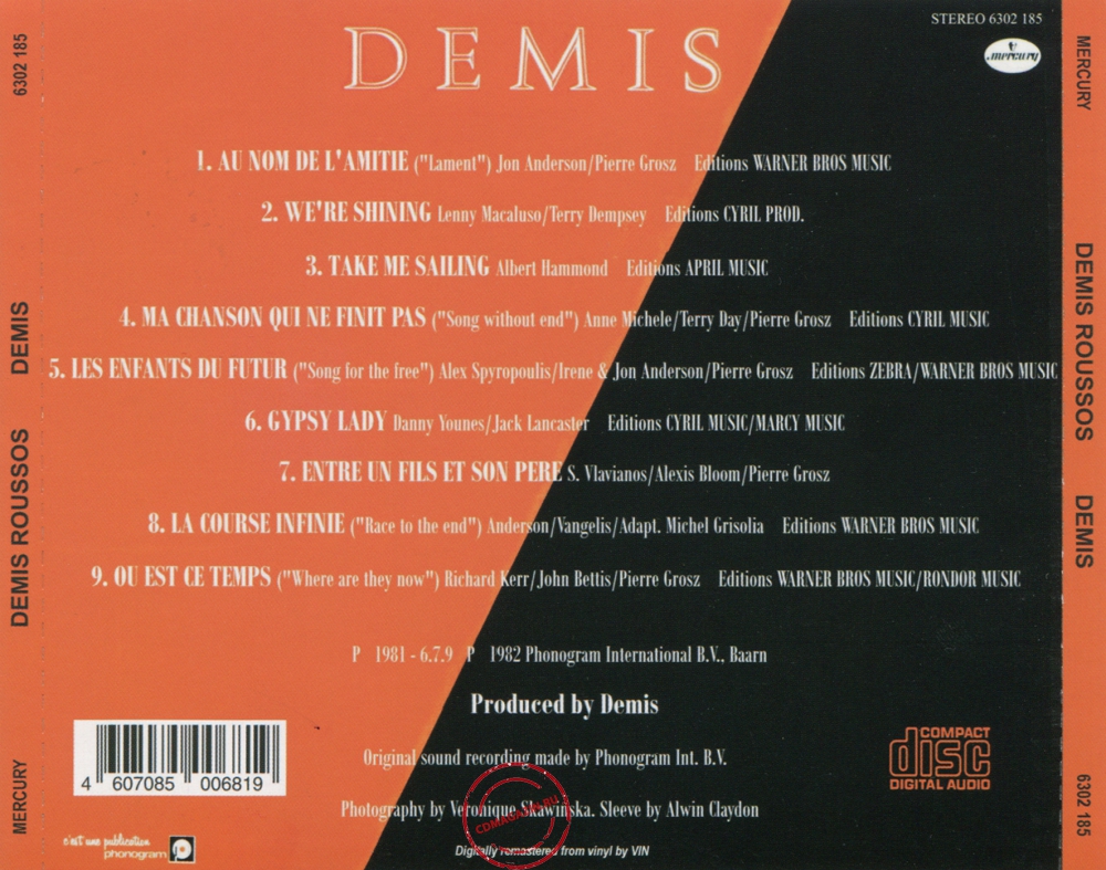 Audio CD: Demis Roussos (1982) Demis