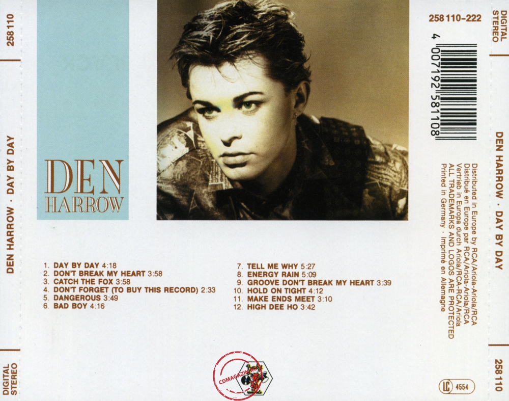 Audio CD: Den Harrow (1987) Day By Day Audio CD: Den Harrow (1987) Day By Day