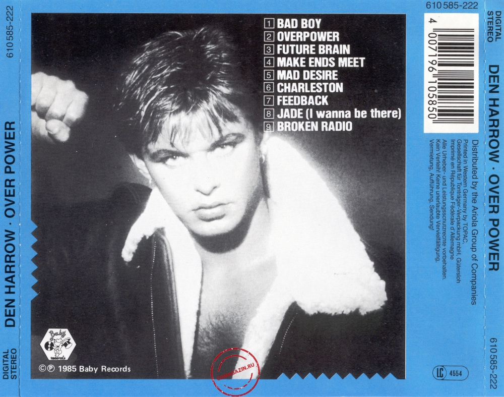 Audio CD: Den Harrow (1985) Overpower Audio CD: Den Harrow (1985) Overpower