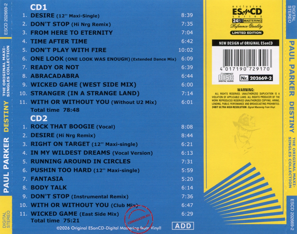 Audio CD: Paul Parker (2026) Desire (The Original Maxi-Singles Collection)