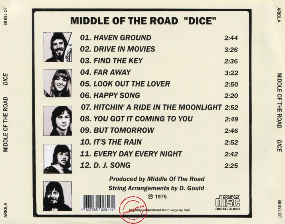 Audio CD: Middle Of The Road (1975) Dice
