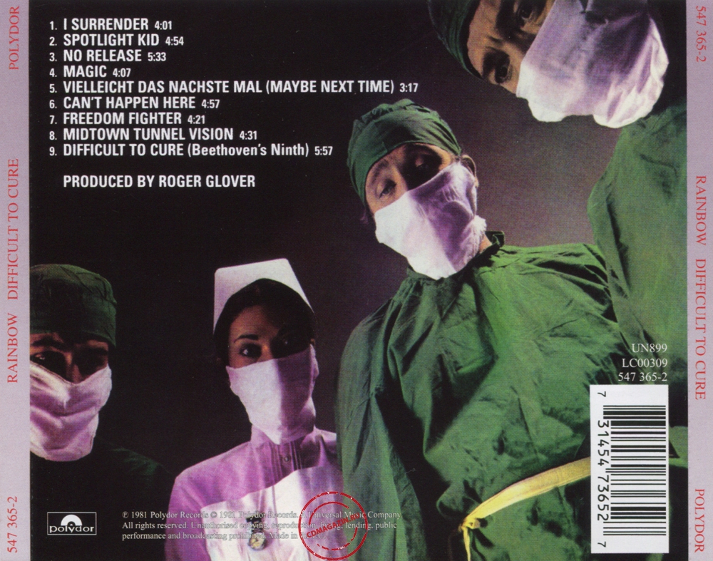 Audio CD: Rainbow (1981) Difficult To Cure Audio CD: Rainbow (1981) Difficult To Cure