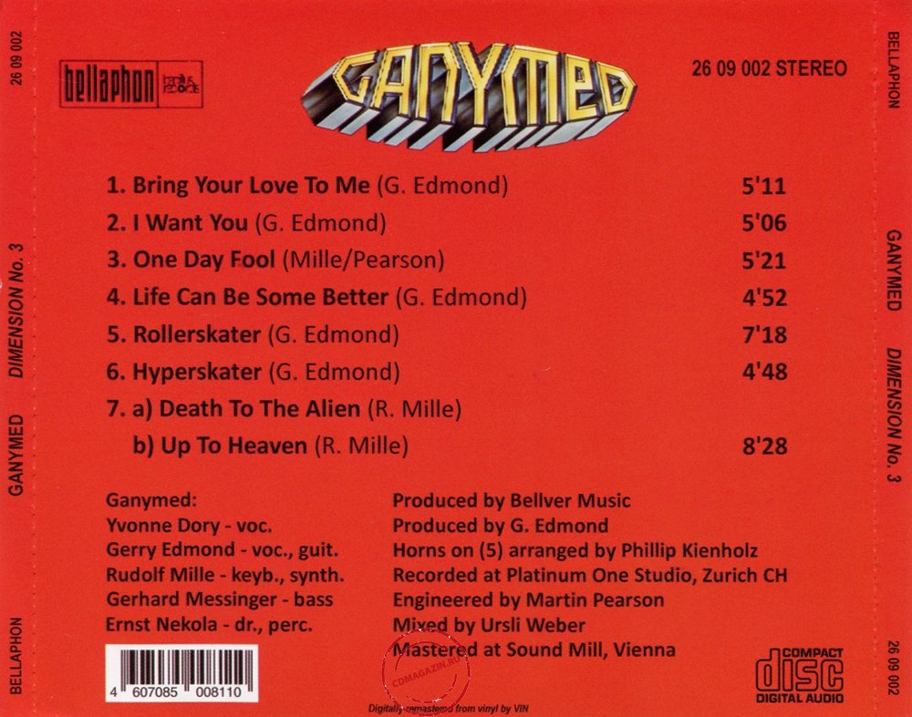 Audio CD: Ganymed (1980) Dimension No.3 Audio CD: Ganymed (1980) Dimension No.3