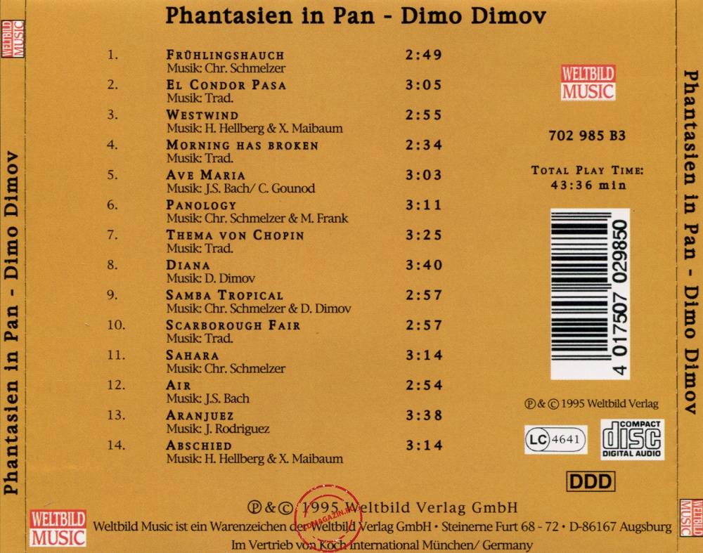 Audio CD: Dimo Dimov (4) (1995) Phantasien In Pan Audio CD: Dimo Dimov (4) (1995) Phantasien In Pan
