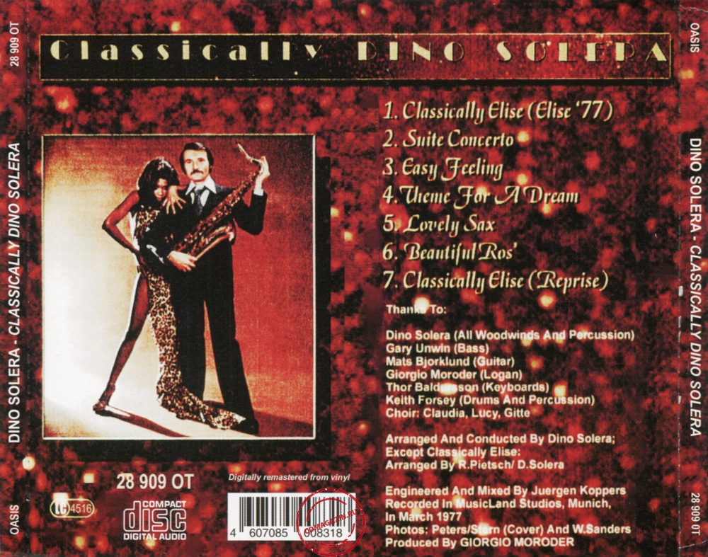 Audio CD: Dino Solera (1977) Classically Dino Solera Audio CD: Dino Solera (1977) Classically Dino Solera