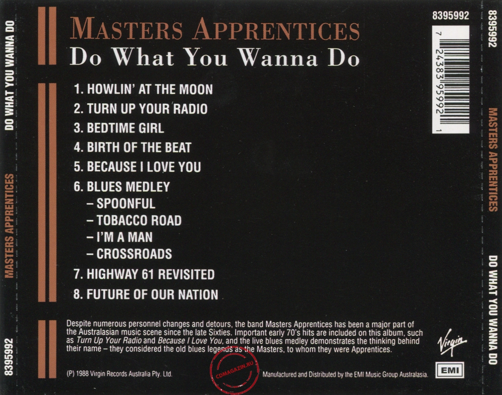 Audio CD: Master's Apprentices (1988) Do What You Wanna Do Audio CD: Master's Apprentices (1988) Do What You Wanna Do