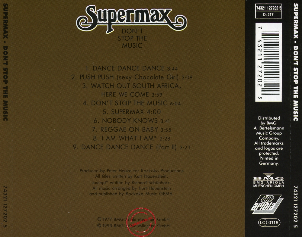 Audio CD: Supermax (1977) Don't Stop The Music