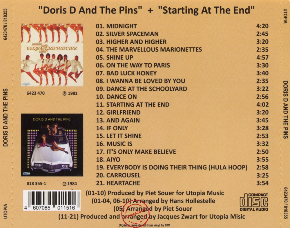Audio CD: Doris D & The Pins (1981) Doris D And The Pins + Starting At The End Audio CD: Doris D & The Pins (1981) Doris D And The Pins + Starting At The End