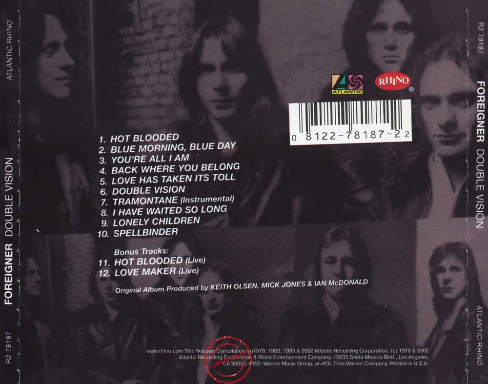 Audio CD: Foreigner (1978) Double Vision Audio CD: Foreigner (1978) Double Vision