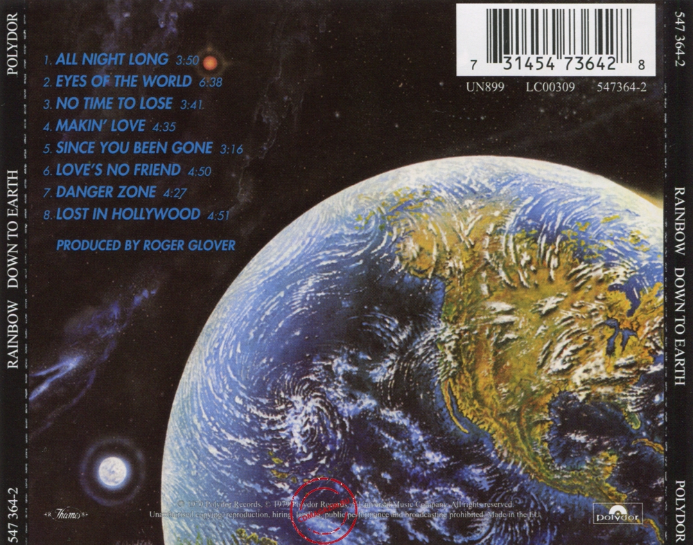 Audio CD: Rainbow (1979) Down To Earth Audio CD: Rainbow (1979) Down To Earth