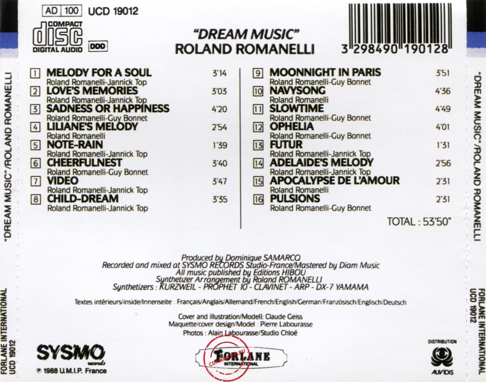 Audio CD: Roland Romanelli (1988) Dream Music Audio CD: Roland Romanelli (1988) Dream Music