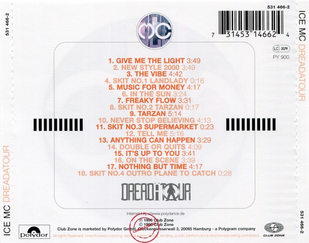 Audio CD: ICE MC (1996) Dreadatour Audio CD: ICE MC (1996) Dreadatour