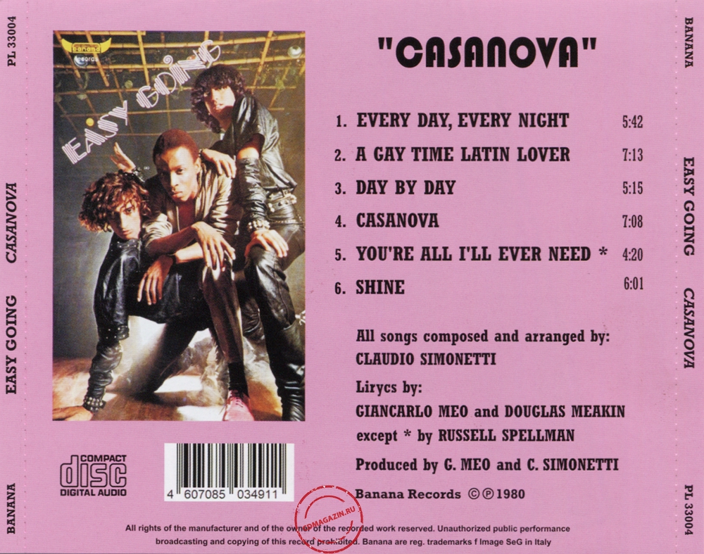 Audio CD: Easy Going (1980) Casanova Audio CD: Easy Going (1980) Casanova