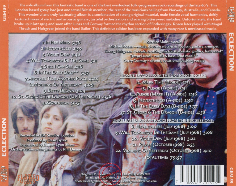 Audio CD: Eclection (1968) Eclection Audio CD: Eclection (1968) Eclection
