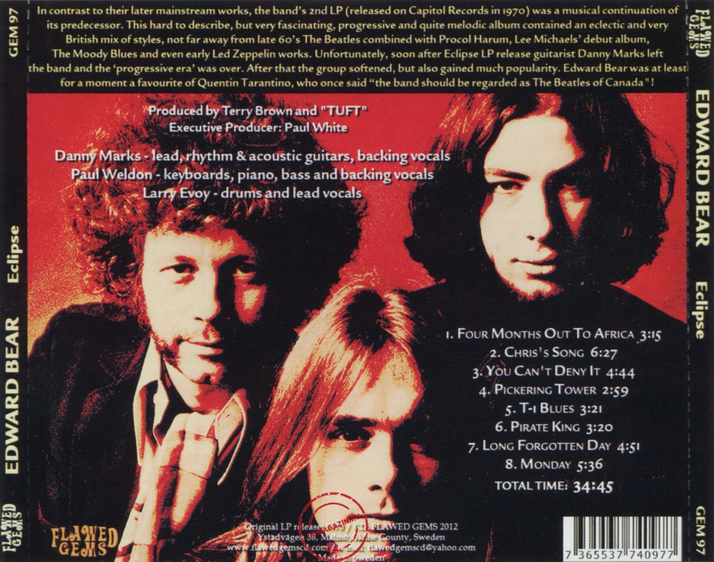 Audio CD: Edward Bear (1970) Eclipse Audio CD: Edward Bear (1970) Eclipse